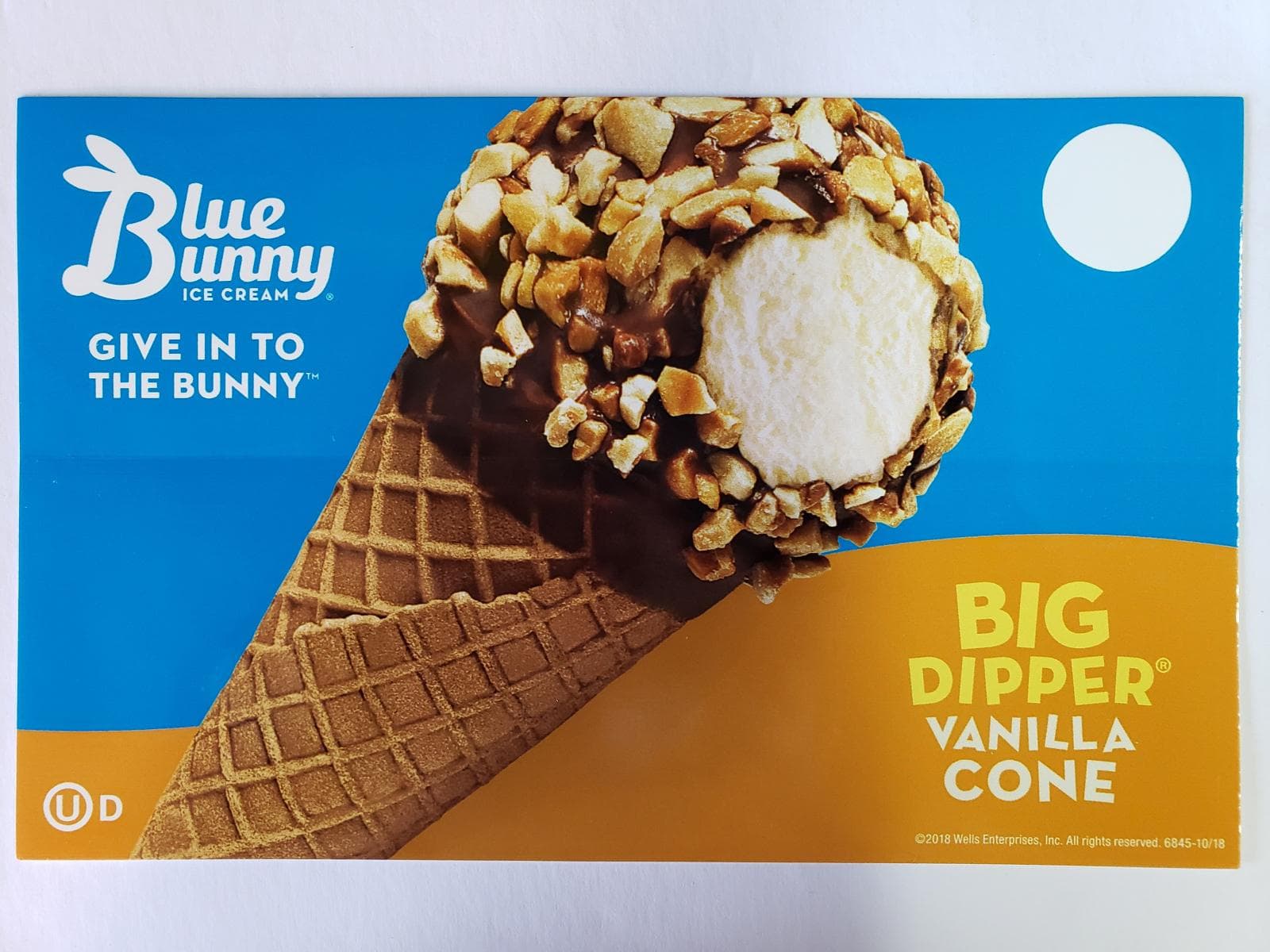Big Dipper Vanilla Cone - Blue Bunny ice cream treat