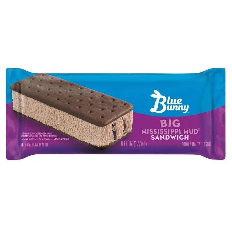 Vanilla Ice Cream Sandwich - Blue Bunny ice cream treat