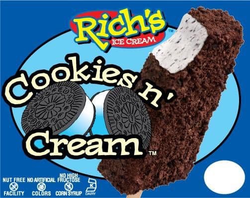 Cookies & Cream Bar - Rich's ice cream treat