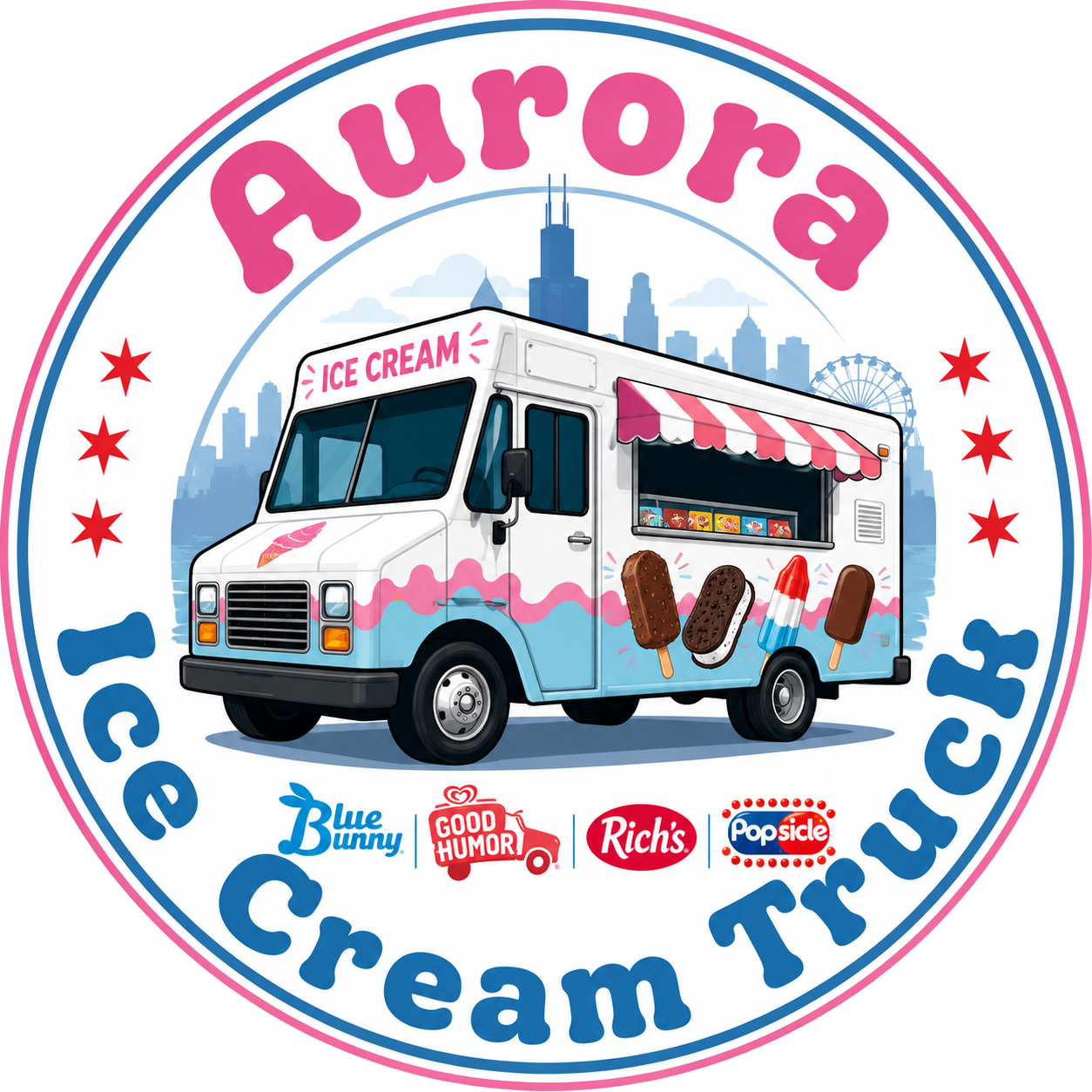 Aurora Ice Cream Truck Logo